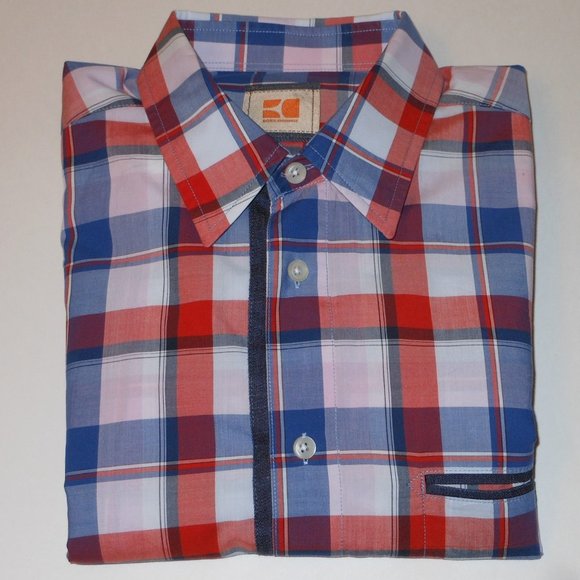 Hugo Boss Orange colorful plaids men's dress shirt - Picture 9 of 9
